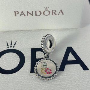 Pandora Aloha Hawaii exclusive, pineapple, flowers, Dangle Charm Pendant